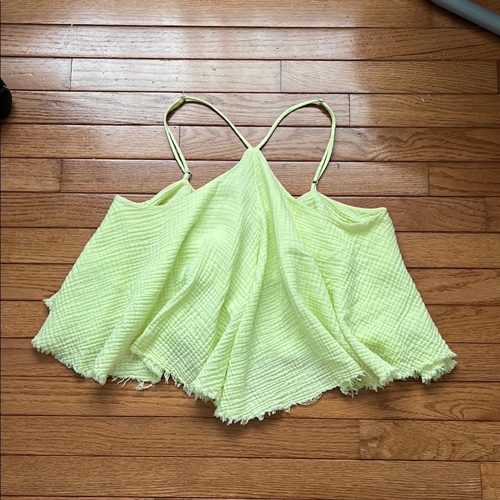 A Love Like You Lime Green/Yellow Women's Spaghetti Strap Halter Neck Top